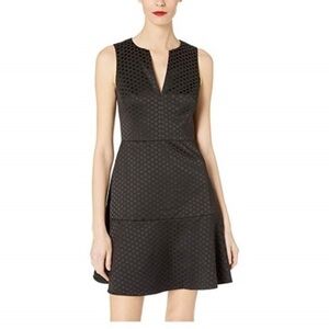 Kate Spade New York glitzy ritzy bakery dot jacquard black flared mini dress 0